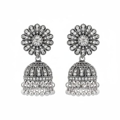 Antique Silver Jhumka Earrings