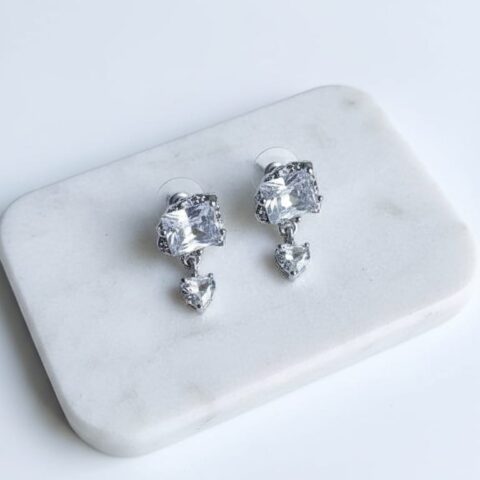 Crystal Charm Stud Earrings
