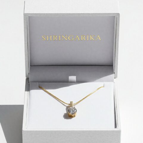 Elegant Gold Solitaire Pendant Necklace