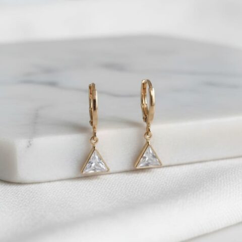 Triangle Zircon Drop Earrings