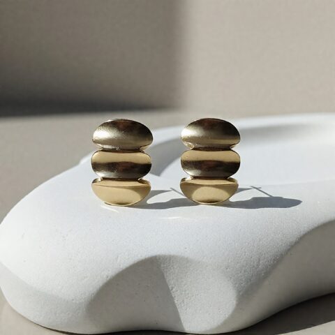 Luna Triple Pebble Studs
