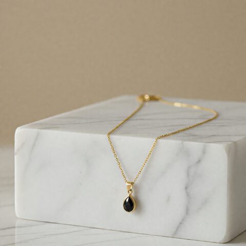 Noir Teardrop Solitaire Pendant