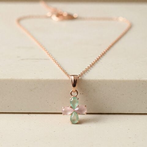 Blush Clover Gem Pendant