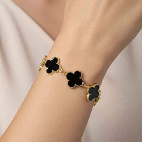 Black Clover Drop Chain Bracelet