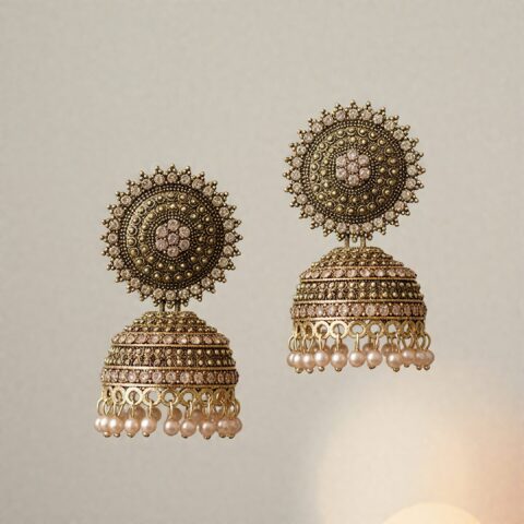 Zaraana Pearl Kundan Gold Jhumka