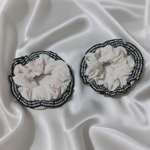 Bow Ruffle Scrunchies(Set of 2)