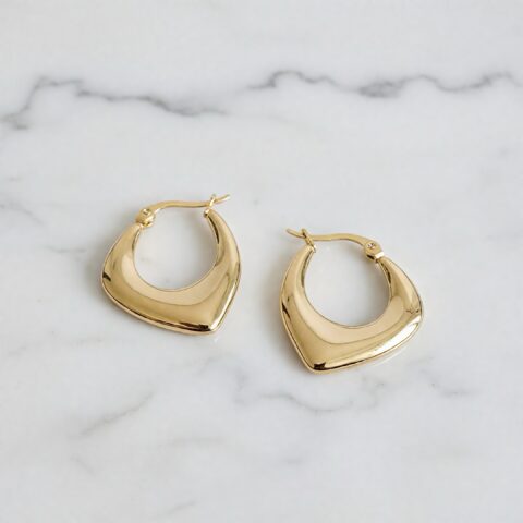 Sculpted Gold Statement Hoop Earrings