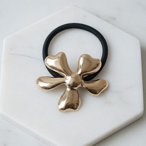 ✨ Golden Flower Hair Tie / Hair Rubber