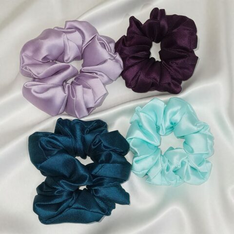 Silk Luxe Satin Scrunchies (Set of 4)